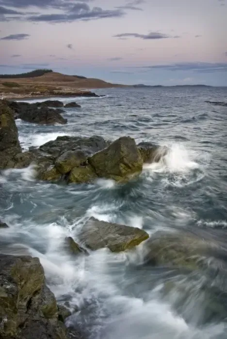 Framed Print : USA, Washington, San Juan Islands. Waves crash at dusk at South Beach on San Juan Island Framed Print : USA, Washington, San Juan Islands. Waves crash at dusk at South Beach on San Juan Island