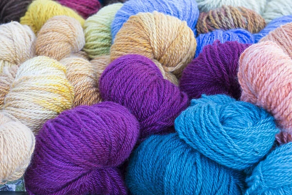 USA, Washington, Seabeck. Balls of colorful yarn