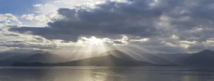 Framed Print : USA, Washington, Seabeck. Composite of God rays over Hood Canal