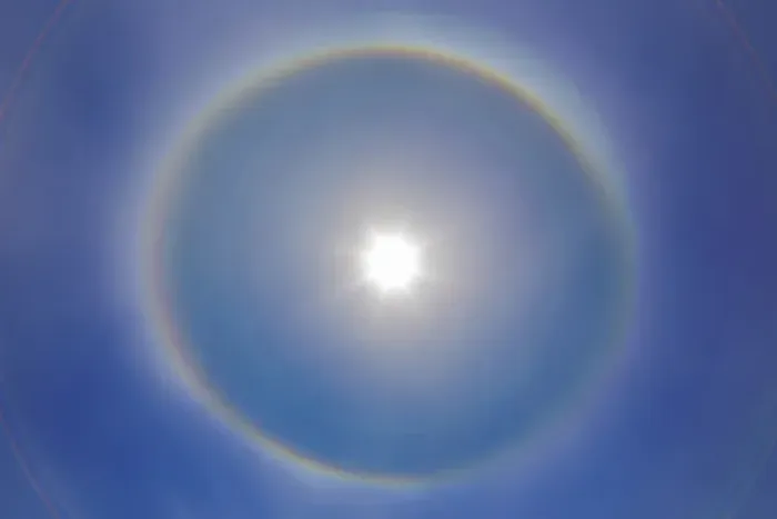 Framed Print : USA, Washington, Seabeck. Rainbow-colored halo Framed Print : USA, Washington, Seabeck. Rainbow-colored halo