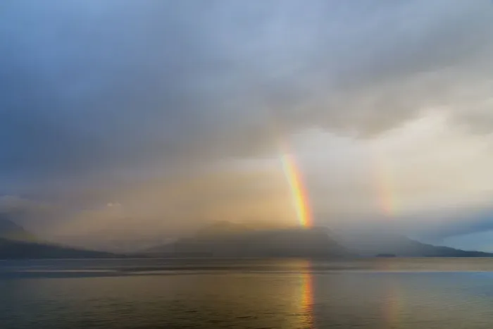 Framed Print : USA, Washington, Seabeck. Rainbow over Hood Canal Framed Print : USA, Washington, Seabeck. Rainbow over Hood Canal