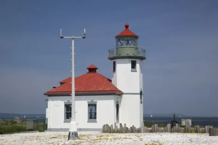 Framed Print : USA, Washington, Seattle, Alki Point Lighthouse, established 1887 Framed Print : USA, Washington, Seattle, Alki Point Lighthouse, established 1887