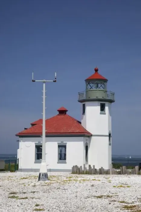 Framed Print : USA, Washington, Seattle, Alki Point Lighthouse, established 1887