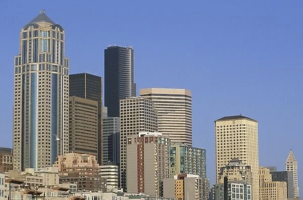 USA, Washington, Seattle, Downtown. View of downtown skyscrapers