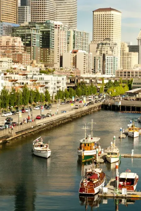 Framed Print : USA, WAshington, Seattle. The Sail-in parade of the Bell Street Pier Classic Rendezvous
