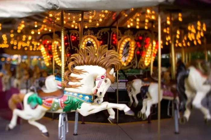 Framed Print : USA, Washington, Seattle, Seattle Center, Amusement Park, Merry-go-round Framed Print : USA, Washington, Seattle, Seattle Center, Amusement Park, Merry-go-round