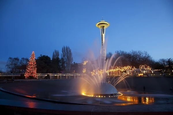 USA, Washington, Seattle, Seattle Center, International Fountain