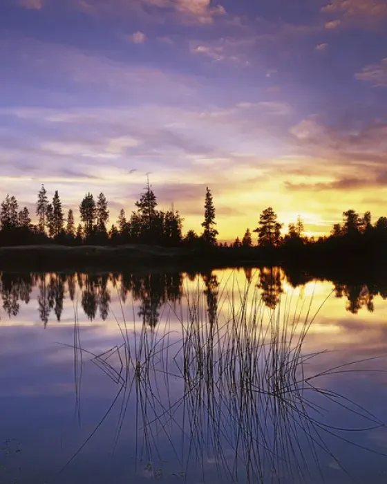 Framed Print : USA, Washington, Spokane County, Coyote Lake, Sunset