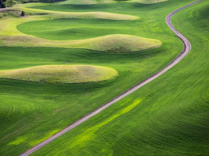 Framed Print : USA, Washington State. Aerial of Palouse Region Framed Print : USA, Washington State. Aerial of Palouse Region