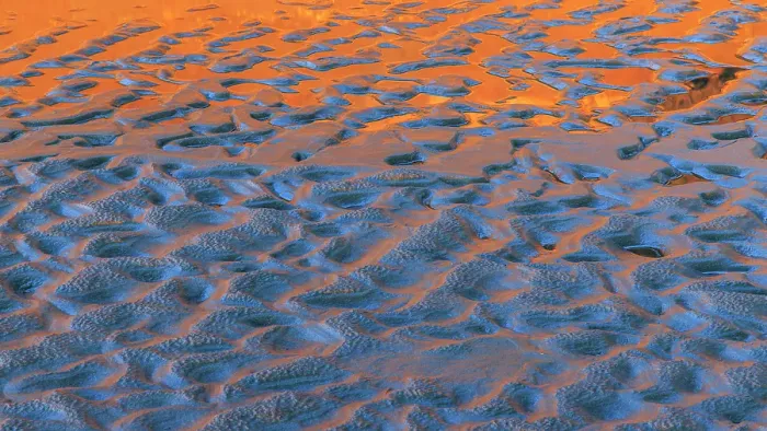 Framed Print : USA, Washington State, Copalis Beach. Reflection on beach sand at sunset. ©Don Paulson  /  Jaynes Gallery  /  DanitaDelimont.com