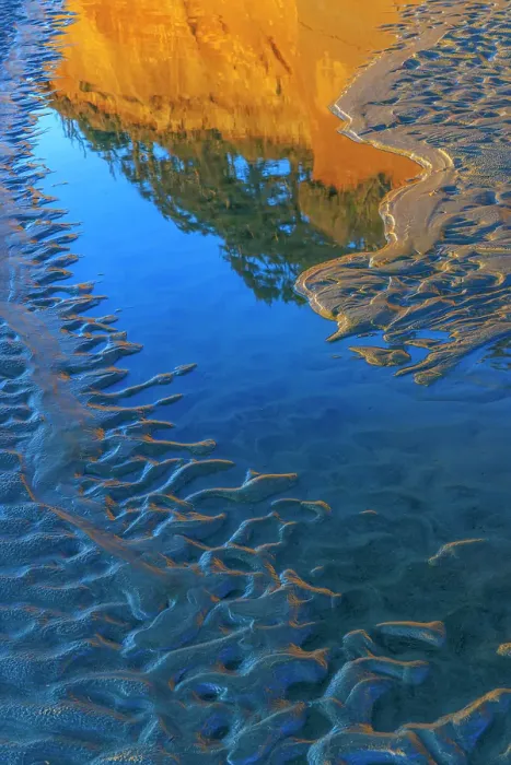 Framed Print : USA, Washington State, Copalis Beach. Sunset reflection in beach sand and water. ©Don Paulson  /  Jaynes Gallery  /  DanitaDelimont.com