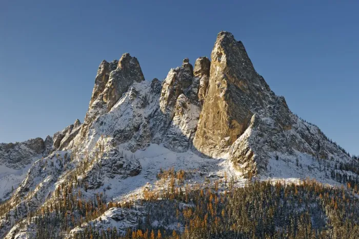 Framed Print : USA, Washington State. Liberty Bell Mountain in winter sunrise Framed Print : USA, Washington State. Liberty Bell Mountain in winter sunrise