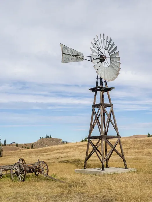 Framed Print : USA, Washington State, Molson, Okanogan County. Windmill in the ghost town