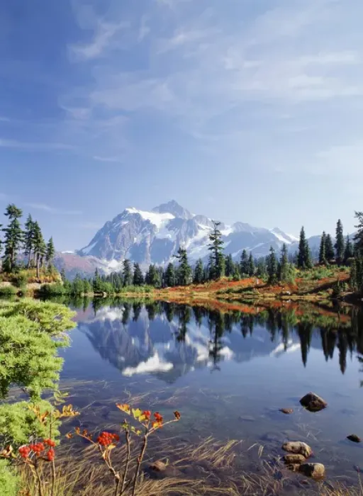 Framed Print : USA, Washington State, Mount Baker National Recreation Area, View of Mt. Shuksan