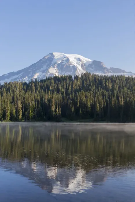 Framed Print : USA, Washington State. Mount Rainier National Park, Mount Rainier from Reflections Lake Framed Print : USA, Washington State. Mount Rainier National Park, Mount Rainier from Reflections Lake