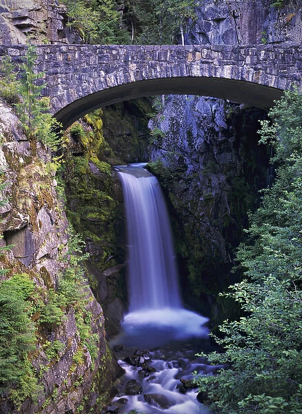 USA, Washington State, Mt. Rainier National Park. Paradise road bridges Van Trump