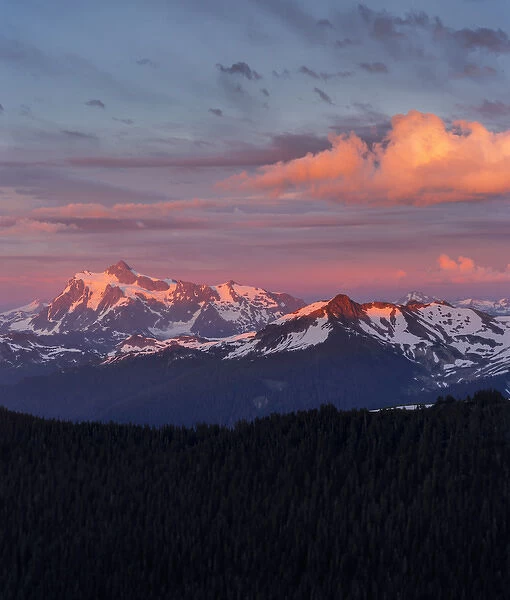 USA. Washington State. Mt. Shuksan and Lasiocarpa Ridge off Mt