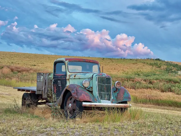 Framed Print : USA, Washington State. Old truck in field with beautiful clouds Framed Print : USA, Washington State. Old truck in field with beautiful clouds