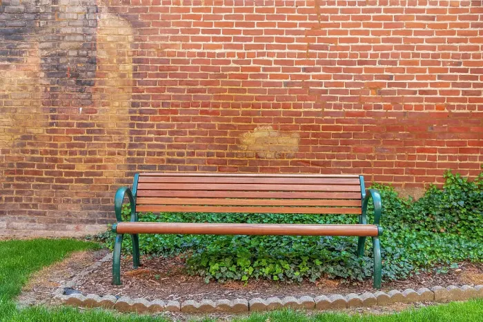 Framed Print : USA, Washington State, Palouse, Palouse public, street or city bench Framed Print : USA, Washington State, Palouse, Palouse public, street or city bench