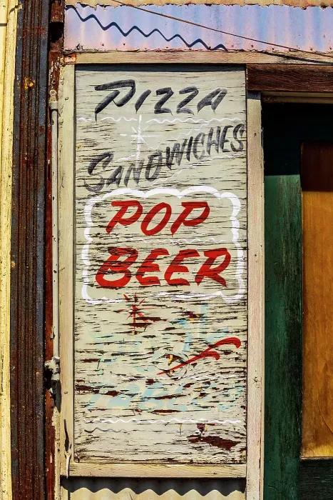 Framed Print : USA, Washington State, Palouse, Colfax. Advertisement for drinks and snacks Framed Print : USA, Washington State, Palouse, Colfax. Advertisement for drinks and snacks