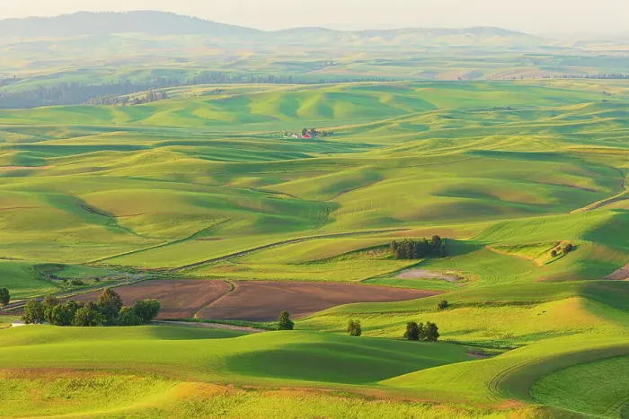 Framed Print : USA, Washington State, Palouse, Colfax. View from Steptoe Butte
