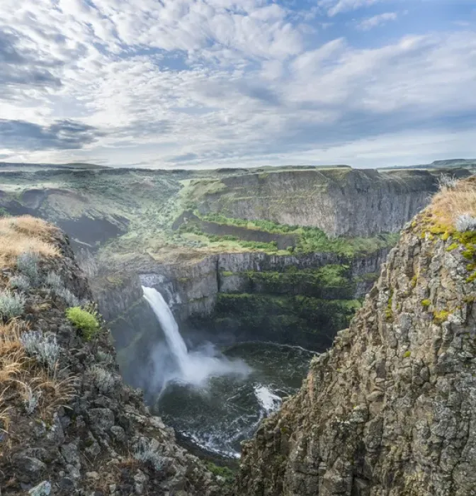 Framed Print : USA. Washington State. Palouse Falls in the spring, at Palouse Falls State Park Framed Print : USA. Washington State. Palouse Falls in the spring, at Palouse Falls State Park