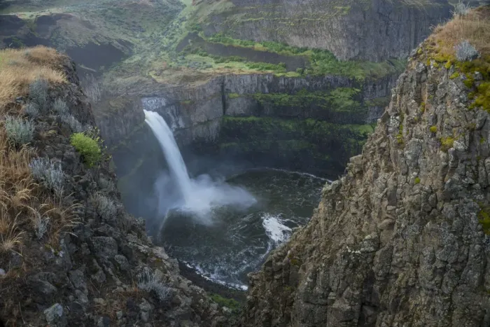 Framed Print : USA. Washington State. Palouse Falls in the spring, at Palouse Falls State Park