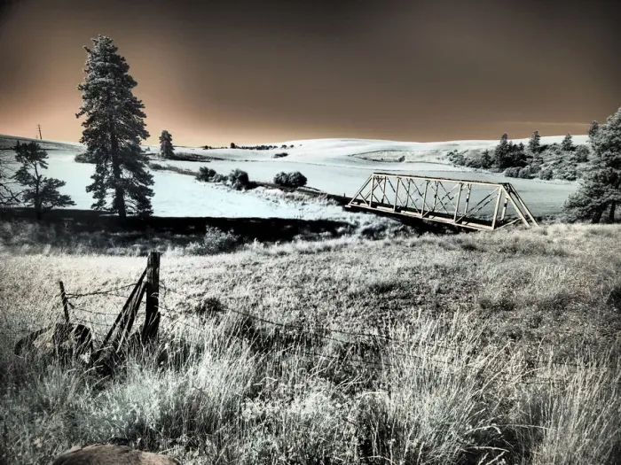 Framed Print : USA, Washington State, Palouse region, Bridge across Palouse river Framed Print : USA, Washington State, Palouse region, Bridge across Palouse river