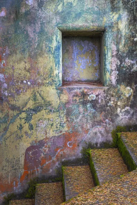 Framed Print : USA, Washington State, Port Townsend, Fort Worden State Park. Painted walls and stairway Framed Print : USA, Washington State, Port Townsend, Fort Worden State Park. Painted walls and stairway