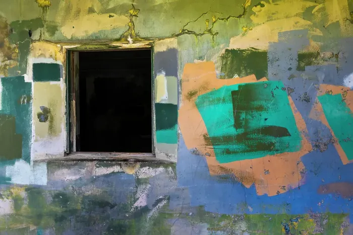 Framed Print : USA, Washington State, Port Townsend, Fort Worden State Park. Window and paint-covered wall of gun battery. ©Don Paulson  /  Jaynes Gallery  /  DanitaDelimont.com