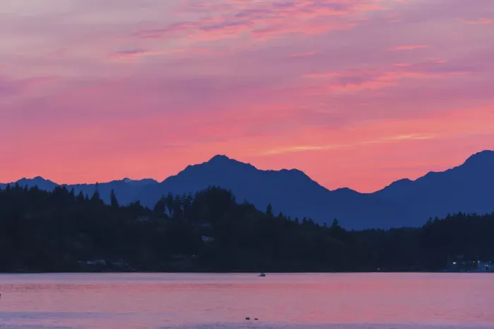 Framed Print : USA, Washington State, Puget Sound. Dramatic sunset over Olympic Mountains and Kitsap Framed Print : USA, Washington State, Puget Sound. Dramatic sunset over Olympic Mountains and Kitsap