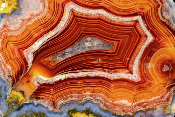 Framed Print : USA, Washington State, Sammamish. Close-up of Laguna Mexican Banded Agate