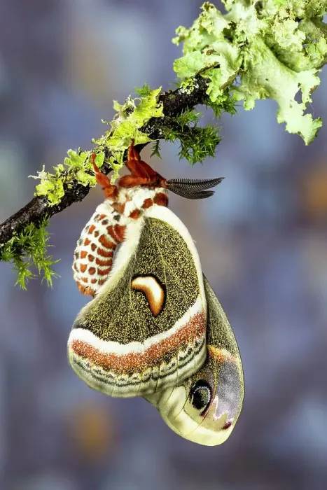 Framed Print : USA, Washington State, Sammamish. Red robin silk moth Framed Print : USA, Washington State, Sammamish. Red robin silk moth