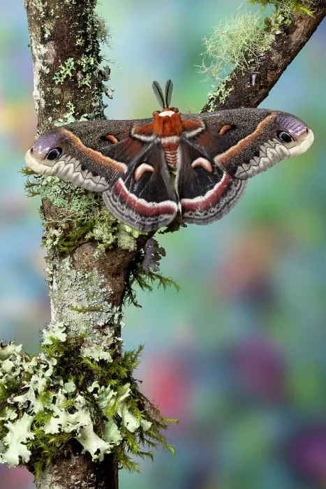 Framed Print : USA, Washington State, Sammamish. Red robin silk moth male