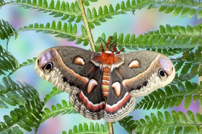 Framed Print : USA, Washington State, Sammamish. Red robin silk moth