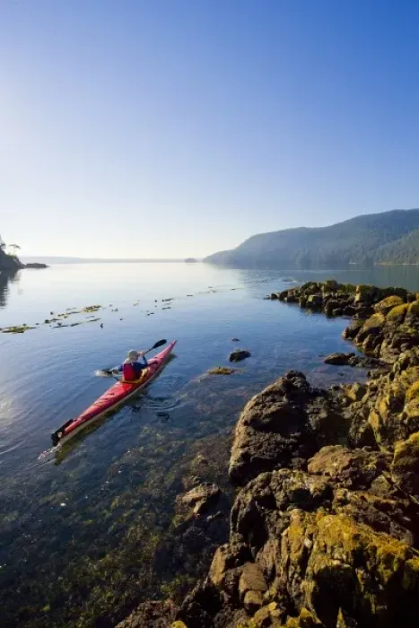 Framed Print : USA, Washington State, San Juan Islands, Cypress Island. Sea kayaker on calm sea. (MR) Framed Print : USA, Washington State, San Juan Islands, Cypress Island. Sea kayaker on calm sea. (MR)