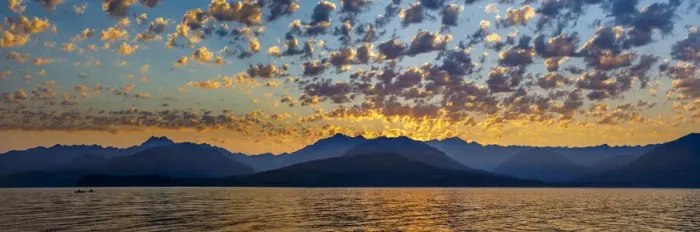 Framed Print : USA, Washington State, Seabeck. Panoramic of Hood Canal sunset Framed Print : USA, Washington State, Seabeck. Panoramic of Hood Canal sunset