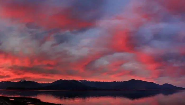Framed Print : USA, Washington State, Seabeck. Panoramic of sunset on Olympic Mountains and Hood Canal Framed Print : USA, Washington State, Seabeck. Panoramic of sunset on Olympic Mountains and Hood Canal
