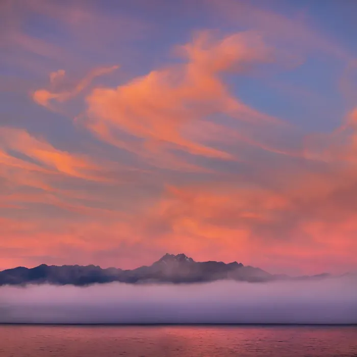 Framed Print : USA, Washington State, Seabeck. Fog layer at sunrise on Hood Canal and Olympic Mountains. ©Don Paulson / Jaynes Gallery / DanitaDelimont.com Framed Print : USA, Washington State, Seabeck. Fog layer at sunrise on Hood Canal and Olympic Mountains. ©Don Paulson / Jaynes Gallery / DanitaDelimont.com