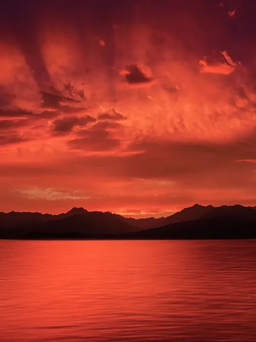 Framed Print : USA, Washington State, Seabeck. Vivid sunset over Hood Canal and Olympic Mountains. ©Don Paulson / Jaynes Gallery / DanitaDelimont.com Framed Print : USA, Washington State, Seabeck. Vivid sunset over Hood Canal and Olympic Mountains. ©Don Paulson / Jaynes Gallery / DanitaDelimont.com