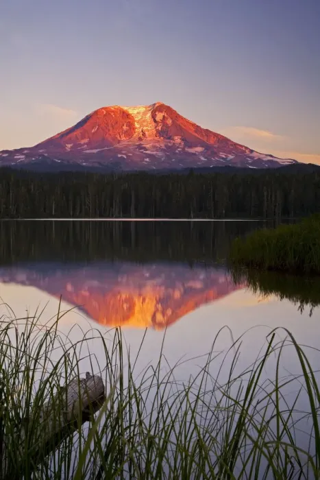 Framed Print : USA, Washington State, Sunset on Mt. Adams reflecting in Lake Takhlakh Framed Print : USA, Washington State, Sunset on Mt. Adams reflecting in Lake Takhlakh