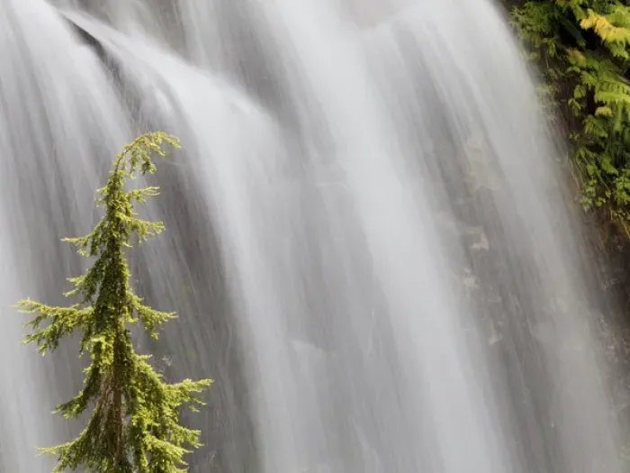 Framed Print : USA, Washington, Stehekin. Waterfall at the end of the Agnes Gorge Trail. Credit as Framed Print : USA, Washington, Stehekin. Waterfall at the end of the Agnes Gorge Trail. Credit as
