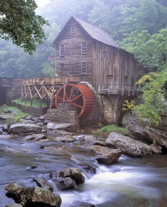 Framed Print : USA, West Virginia, Babcock SP. A ghostly fog clings to the Glade Creek Grist Mill Framed Print : USA, West Virginia, Babcock SP. A ghostly fog clings to the Glade Creek Grist Mill
