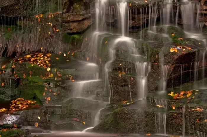 Framed Print : USA, West Virginia, Blackwater Falls. Waterfall cascade on rock face. Credit as