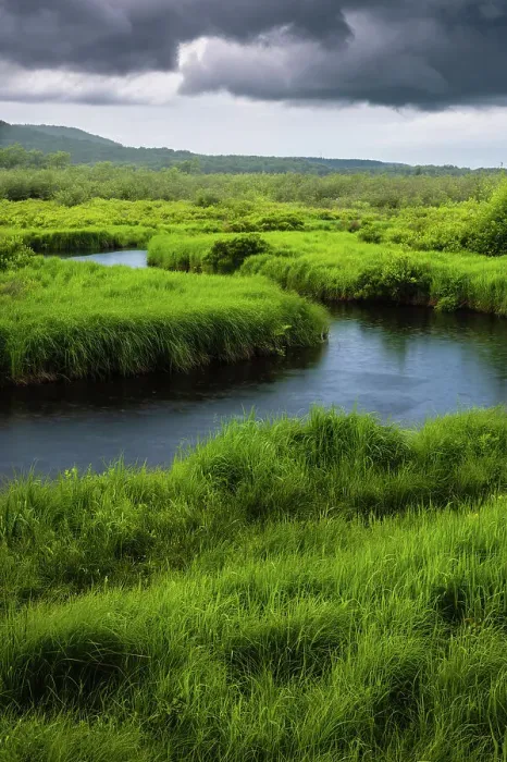 Framed Print : USA, West Virginia, Canaan Valley State Park. Storm clouds over stream in grassy valley Framed Print : USA, West Virginia, Canaan Valley State Park. Storm clouds over stream in grassy valley
