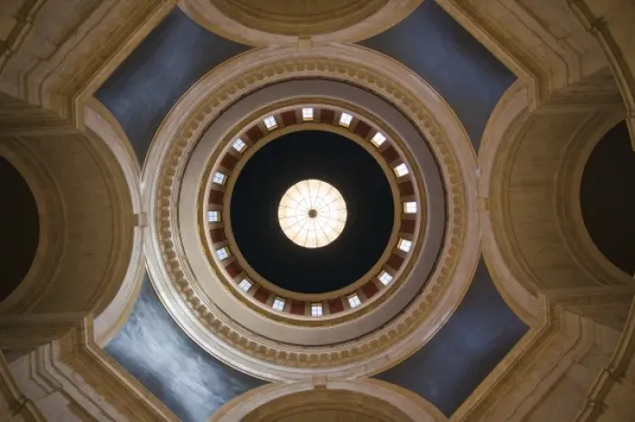 Framed Print : USA, West Virginia, Charleston. West Virginia State Capitol, rotunda dome interior