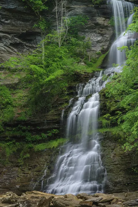 Framed Print : USA, West Virginia, New River Gorge National Park. Waterfall cascade down cliff. ©Jay O'Brien / Jaynes Gallery / DanitaDelimont.com Framed Print : USA, West Virginia, New River Gorge National Park. Waterfall cascade down cliff. ©Jay O'Brien / Jaynes Gallery / DanitaDelimont.com