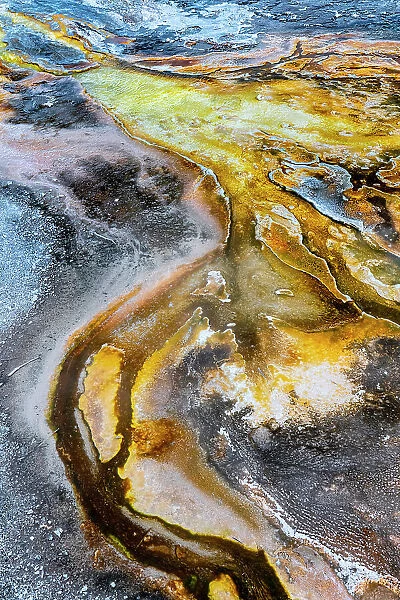 USA, Wyoming. Abstract geothermal feature, Upper Geyser Basin, Yellowstone National Park