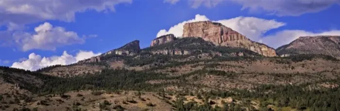 Framed Print : USA, Wyoming, Big Horn Mountains. The Big Horn Mountains lie beneath a summer sky, in Wyoming