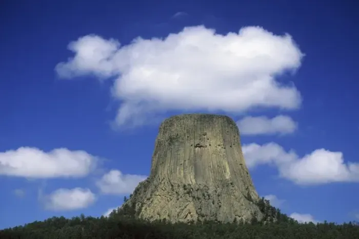 Framed Print : USA, Wyoming, Devils Tower National Monument, 867 feet high, perfect example